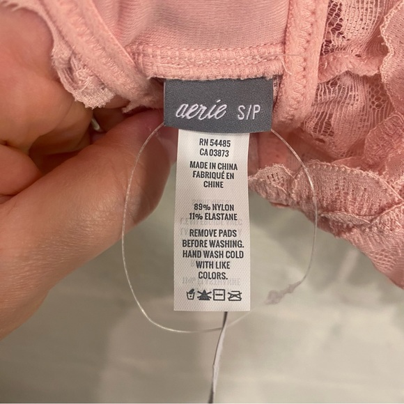 Blush Pink Aerie Lace Bralette with Removable Pads NWT - Picture 6 of 6